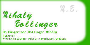 mihaly bollinger business card