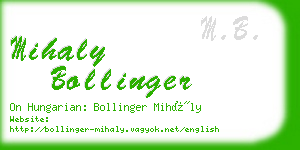 mihaly bollinger business card